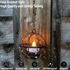 Outdoor Solar Hanging Lanterns Waterproof, Globe Hanging Candle Holder with
