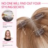 Hairro Human Hair Toppers with Side Bangs, 3D 360° Seamless