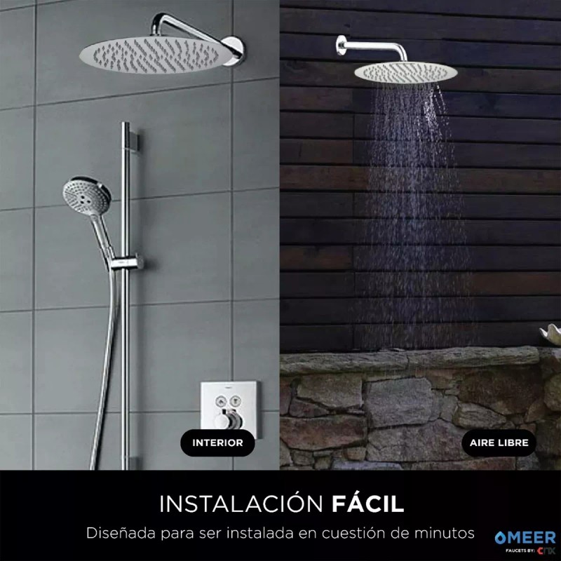 CNX Meer Regadera Redonda Multiposición De Acero Inox Satinado