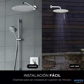 CNX Meer Regadera Redonda Multiposición De Acero Inox Satinado