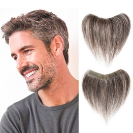 Meiverah Frontal Hairpiece for Men Cinnamon Sugar 30% S Hair Extension Hairline Loss Straight Tape in Human Hair Toppers Replacement Toupee(0.78"x6.3", 6", Cinnamon Sugar 30% S)