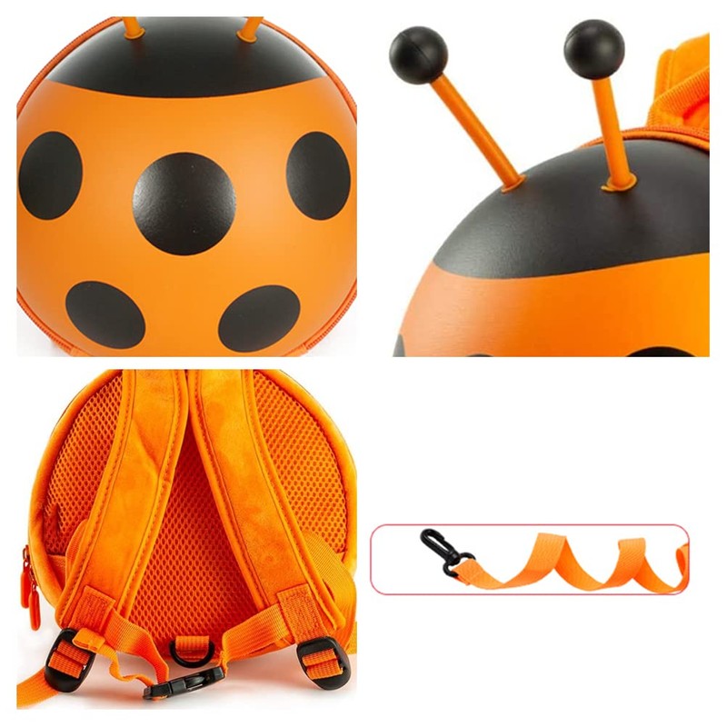 Happykids Mini Ladybug Backpack with Safety Harness for Toddlers for