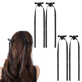 LKCCTK Ribbon Hair Accessories, Set of 4, Mature Cute, Hair Accessories, Weddings, School Entrance Ceremonies, Birthdays, Fireworks Festivals, Women's, Girls, Hair Ornaments