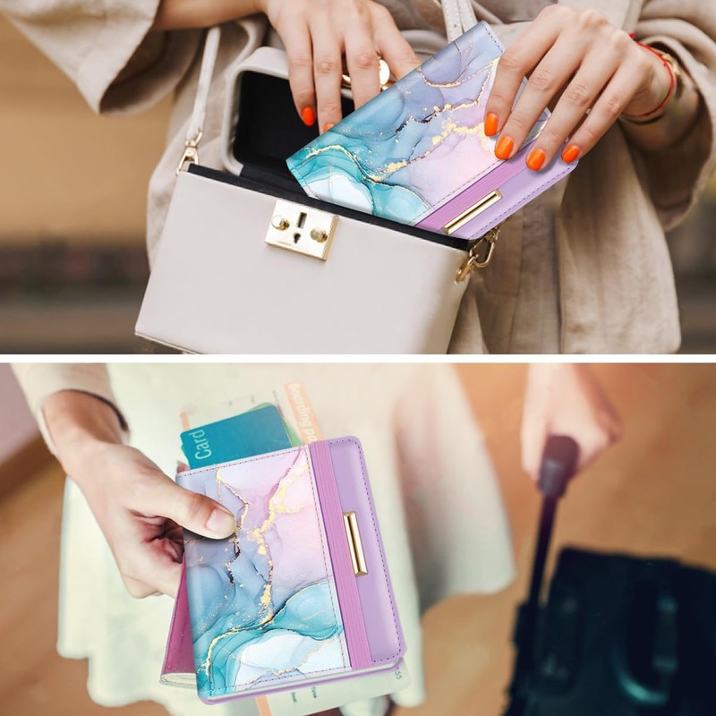Coco Rossi - Funda para pasaporte con bloqueo RFID, oro
