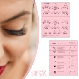 Amagogo Lash Mapping Chart Lashes Training Exercise Beginner Training Lash Lash Supply Kits Eyelash Training Chart Paper Lash Girls, pink