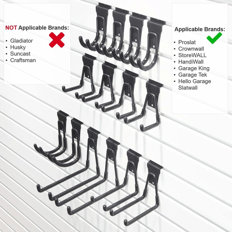 ATOOLA Slatwall Hooks, Garage Slatwall Accessories, Multi Size Slat Wall