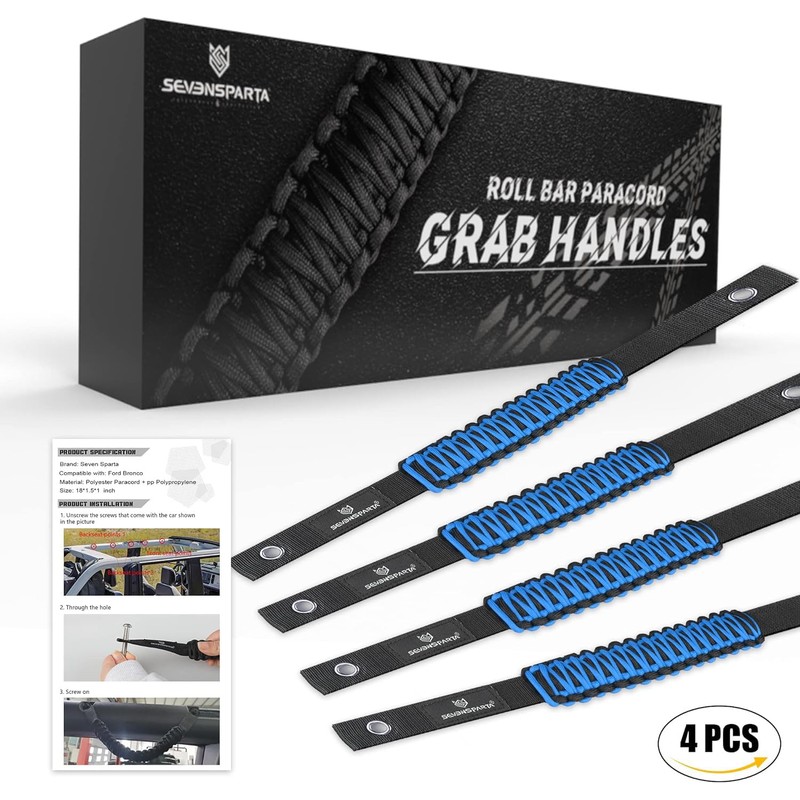 SEVEN SPARTA 4 Pack Roll Bar Grab Handles Compatible with