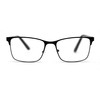 Mens Metal Half Rim Rectangular Reading Glasses All Black +3.5