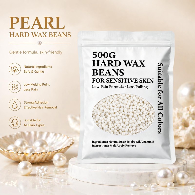 Leaflai 500g Professional Hard Wax Beads for Hair Removal,White
