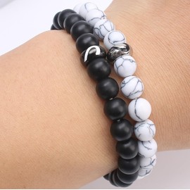 Couples Bracelets Matching Bracelets Natural Stone Bead Bracelet Promise Bracelet Valentines Bracelets Valentines Day Gift Couples Gifts for Him and Her