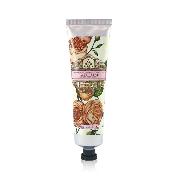 AAA Floral - Luxury Body Cream - Rose Petal - Enriched with Shea Butter - 130 ml / 4.4 fl oz