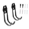 Tofficu 2pcs Wall-Mounted J Shape Double Hooks Heavy Duty Garage
