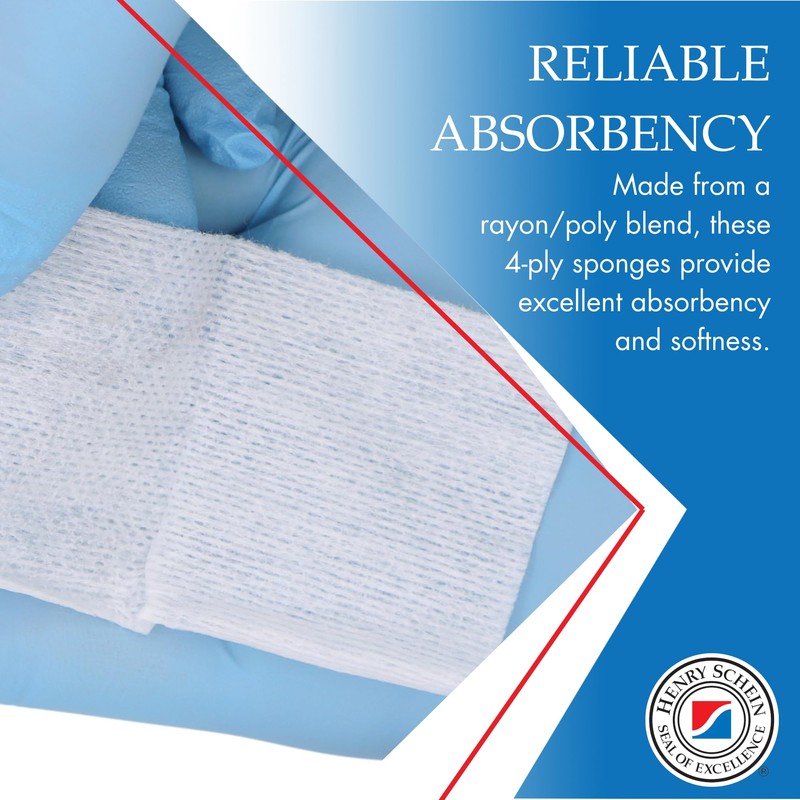 Essentials Non-Sterile Gauze Sponges – 2" x 2", 4-Ply, Non-Woven