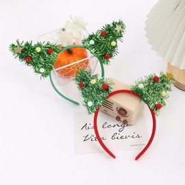 Glitter Christmas Tree Headband - Party Prop & Gift Free Size/Option NO.2 10ea