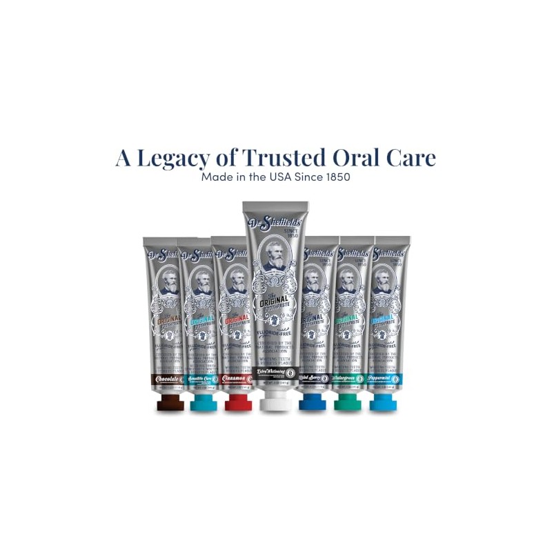 Dr. Sheffield's Fluoride Free Whitening Toothpaste, Mint, No SLS, 2-Pack