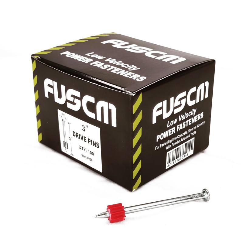 FVSCM 3" Powder Actuated Fasteners,.300 Head Diameter Drive Pin with