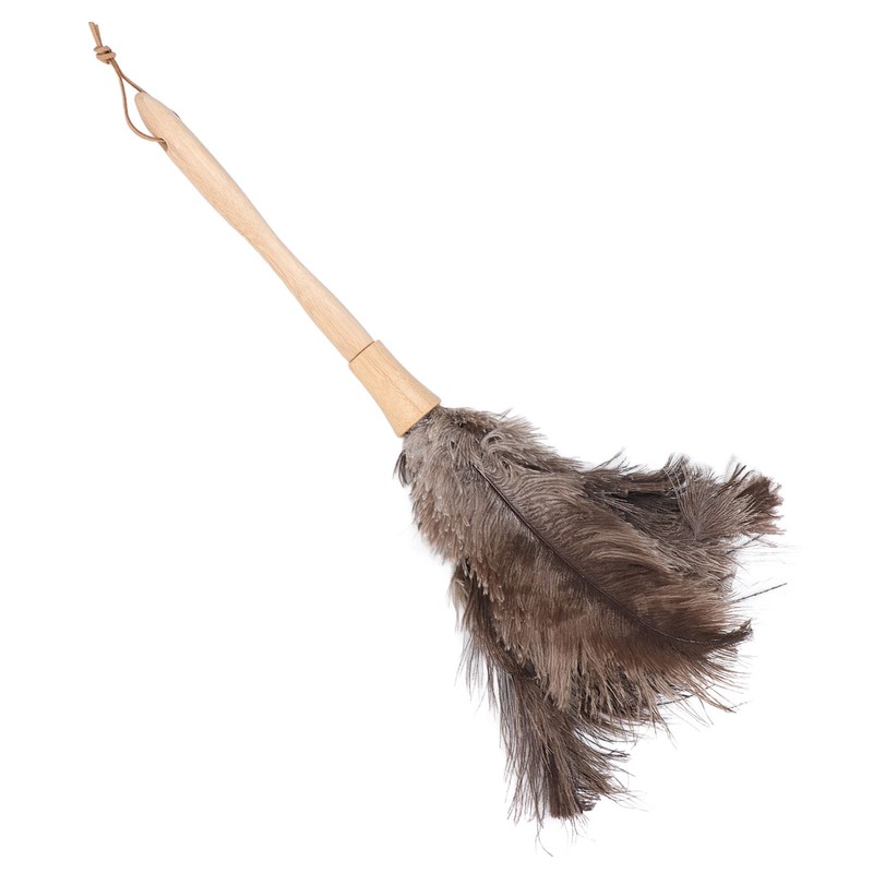 Feather Duster Light Weight Soft Long Handle Reusable Black Ostrich