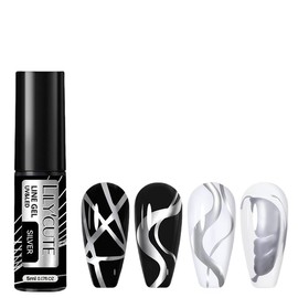 IMGDD Metallic Gel Liner Nail Polish for Nail Art, Mirror Silver Gold Rose Gold Chrome Painting Nail Polish, for Salon Home DIY French Manicure (01, 5ml)