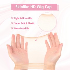 Vlasy Skinlike Nude HD Wig Cap, 10pcs Invisible and Transparent Net Caps to Hold Wig in Place, Ultra Thin Hair Net, Breathable Lace Front Net for Women