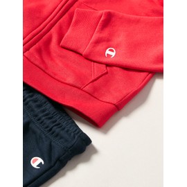 Champion Baby Boys Legacy American Classics-Ultra Light Powerblend Terry Hooded Full Zip Tracksuit Children, (Rosso Intenso/Blu Marino)