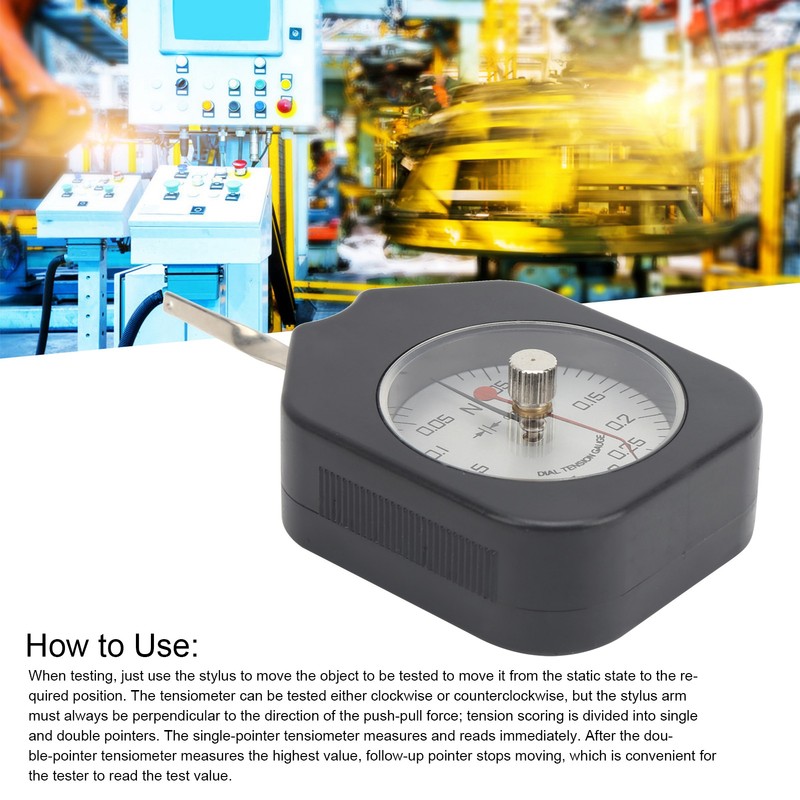 SEN-0.3-2 Dial Tensiometer 0.3N Portable Alloy Double Pointer Tension Gauge