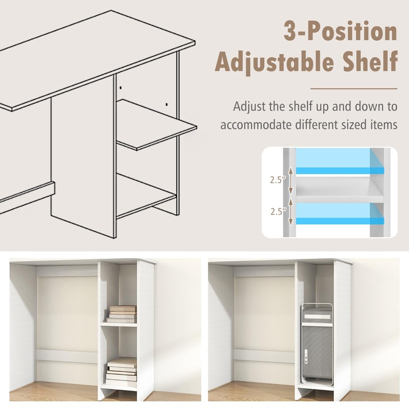 IFANNY Computer Desk, 31.5’’ Writing Desk with Storage Shelves, Kids
