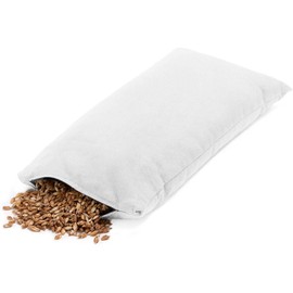 GIRAFFENLAND Organic Spelt Husk Cushion 40 x 20 cm with Zip 20 x 40 cm Twill Cotton White with Organic Spelt Husks