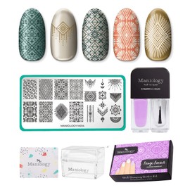 Maniology Nail Stamping Starter Kit (Plate, Polish, Top Coat, Stamper and Scraper Card) (Fringe Forever)