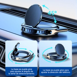 MADELALU Soporte Magnético Celular para Auto,Plegable Soporte Magnetico para Auto, Plegable y Rotación de 360°,Mini Base Magnetica Auto,Super Magnético,para Todos los Teléfonos