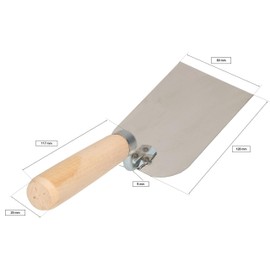 KOTARBAU® Stainless Steel Masonry Trowel 128 mm x 80 mm with Wooden Handle Plastering Trowel Square Trowel Plaster Spatula Essential for Masonry Work