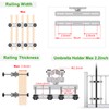 Lifeswell Heavy Duty Deck Railing Umbrella Holder, Adjustable Patio Umbrella