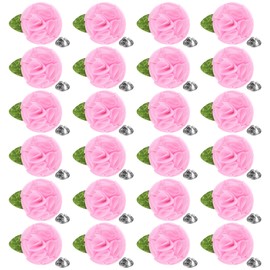 M METERXITY 24-Pack Lapel Pin for Men, 2.56" Handmade Flower Brooch Button Pins for Men Suits, Formal Boutonnieres for Gentleman/Wedding/Groom/Tuxedo/Corsage/Accessories [Pink]
