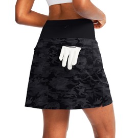 G Gradual Golf Skorts Skirts for Women with 5 Pockets Women's High Waisted Lightweight Athletic Skirt for Tennis Running (Grey Camo, Large)