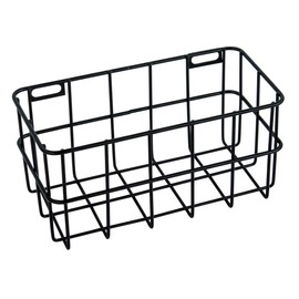 Rayher Black Mesh Basket for Pegboard Wall Organiser, Metal Wire Hanging Storage Basket, Wall-Mounted Hanging Basket, black, 16.5x8x8cm, 25187576