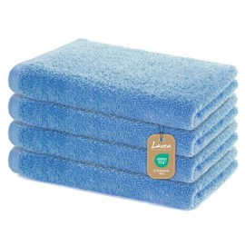 Lavea Set of 4 hand towels, 40 x 70 cm, soft and absorbent guest towels made of 100% cotton, Oeko-Tex 100 certified, washable at 60 degrees, ideal for bathroom, guest toilet, sports & fitness, dolphin
