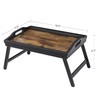 SONGMICS Bed Tray Table with Bamboo Folding Legs, Sofa Breakfast