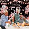 50th Birthday Banner Rose Gold Black Decoration 50th Birthday Women