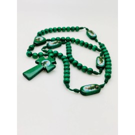 San Judas Tadeo Rosario Hecho Con Madera Nudos De Hilo Y Madera Verde