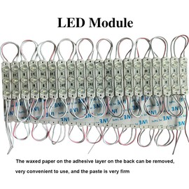 CUIHUAJIADE LED Module Super Bright 200 PCS White 6500K 2835SMD 3 LED Module Waterproof Decorative Light for Letter Sign Advertising Signs with Tape Adhesive Backside (White)