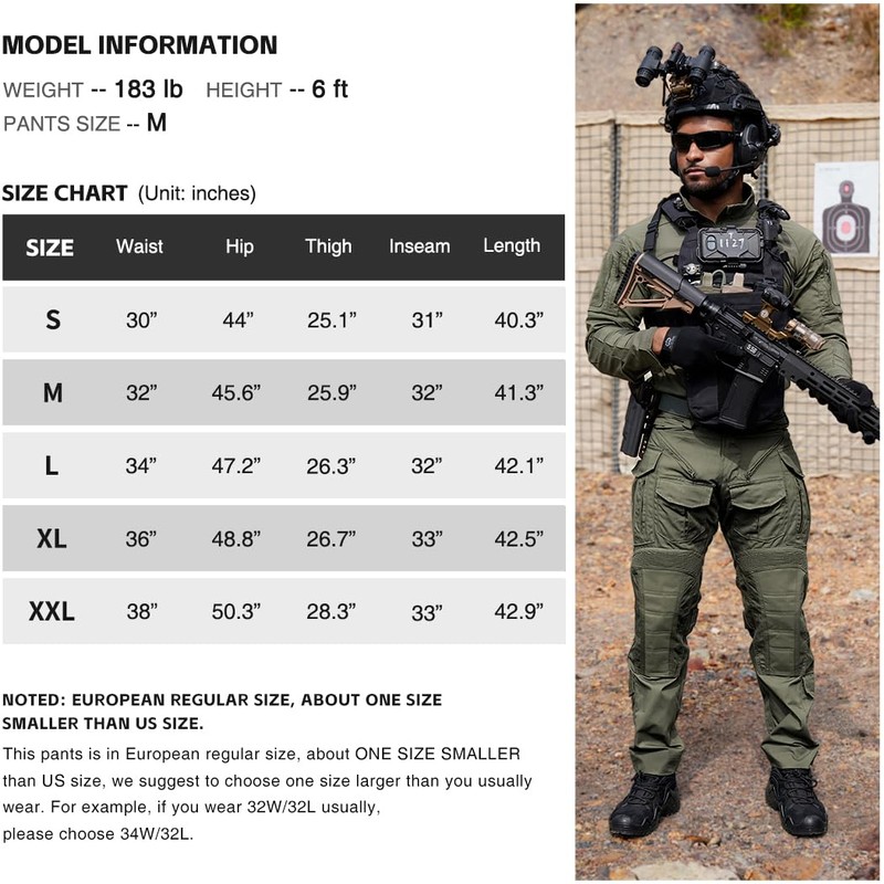 IDOGEAR OUTDOOR G5 Combat Pants Men's Tactical Trousers with Hidden