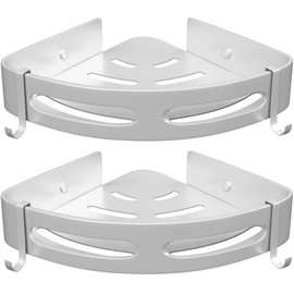 Marzono® Shower Shelf 2 Pieces No Drilling Bathroom Accessories No Drill Corner Shelf No Holes Bathroom No Drilling Organizer Shower Shelf Wall Shelf (Matte)