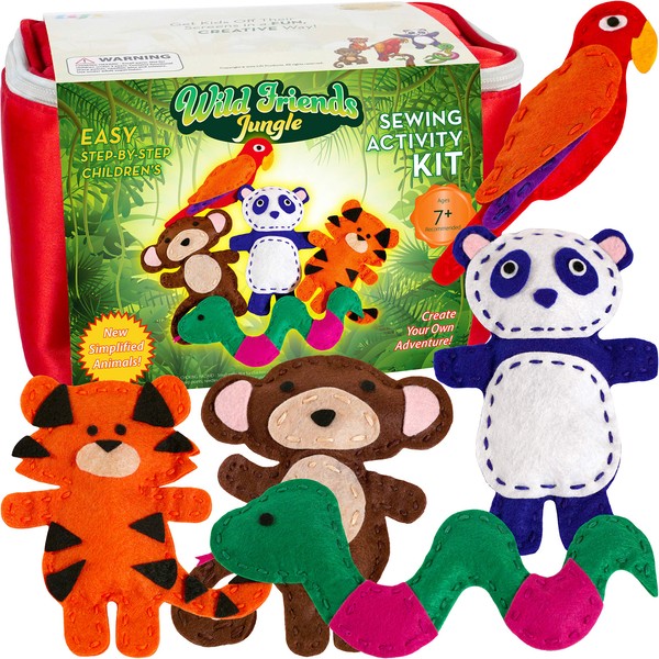 Four Seasons Crafting Kids Sewing Kit and Animal Crafts - Fun DIY Kid Craft and Sew Kits for Girls and Boys 120 Piece Set