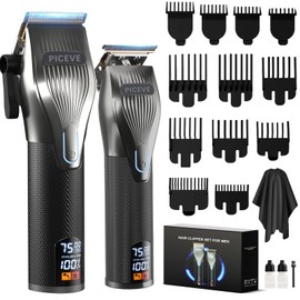 piceve Hair Clipper for Men, Professional Electric Hair Cutting & Trimmers Set with 7500RPM Powerful Motor & LCD Display, Mens Cordless Hair Grooming Kit Barbers Haircut, Gift for Birthday Christmas
