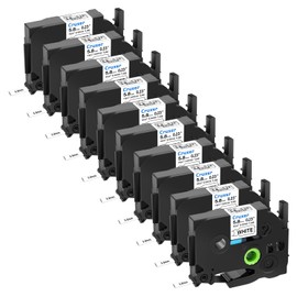 10 Pack Compatible with HSe-211 HSe211 HS211 HS-211 Heat Shrink Tube 5.8mm 0.23'' Black on White Wire Cable Tubing Label Tape for P-Touch PT-E300 PT-H75 PT-H300 PT-E500 PT-H300LI D450 Label Maker