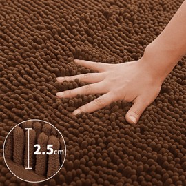 Poligono Microfiber Bathroom Rug, Pile Mat, U-shaped WC Mats 40X50 cm, Soft, Non-slip, BROWN