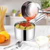 LIANYU Stainless Steel Saucepan with Visible Lid, 1QT & 2QT
