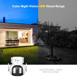 ctronics Outdoor WiFi Surveillance Camera, PTZ IP Camera Outdoor 1080P with 30 m Colour Night Vision, Humanoid Detection, Automatic Tracking, 2-Way Audio, Wall and Ceiling Mounting, IP66 (White) (1)