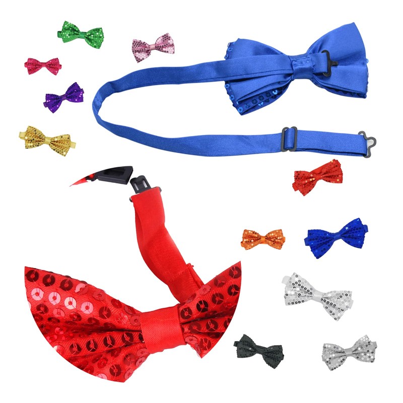 CHENGZI Plain Sequin Bow Tie Reflective Bow Tie Party Accessories