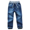 jeans elásticos para niños y niñas con cintura media lavada,