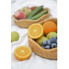 HITOMEN Handmade Rattan Bread Baskets Round Wicker Fruit Serving Storage